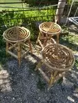 Low rattan stool