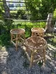 Low rattan stool