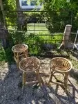 Low rattan stool