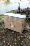Mado buffet in raw wood and aluminum 