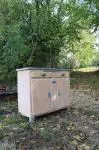 Mado buffet in raw wood and aluminum 