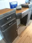 Metal and wood counter