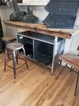 Metal and wood workbench