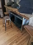 Metal and wood workbench