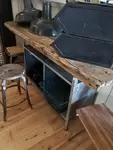 Metal and wood workbench