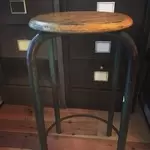 Metal and wood workshop stool