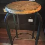 Metal and wood workshop stool