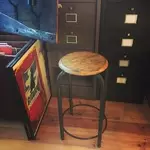 Metal and wood workshop stool