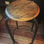Metal and wood workshop stool