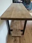 Metal and wood worktop