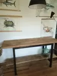 Metal and wood worktop