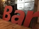 Metal letters bar sign