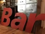 Metal letters bar sign