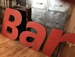 Metal letters bar sign