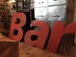 Metal letters bar sign