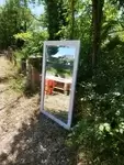 Antique mirror painted in white