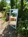 Antique mirror painted in white