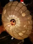Mother-of-pearl lampshade with floral decoration
