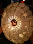 Mother-of-pearl lampshade with floral decoration