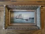 Oil on wood old frame early twentieth