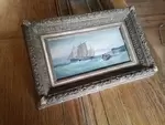 Oil on wood old frame early twentieth