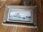 Oil on wood old frame early twentieth