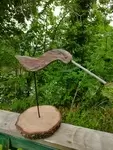 Hand painted folk art wooden bird