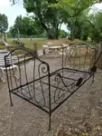 Old art deco wrought iron bed