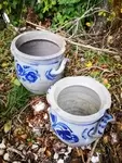 Old enamelled stoneware pots