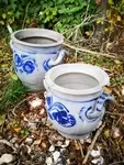 Old enamelled stoneware pots