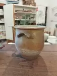 Old glazed stoneware grease or confit pot