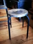 Old metal stool