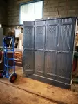 Old riveted 1950s locker room