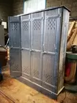 Old riveted 1950s locker room