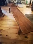 Old solid oak bench