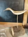 Old wooden snipe bird