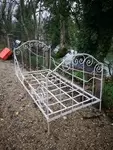 Old wrought iron bed early 20th century with cherubs 40.16 x 72.05 inch