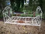 Old wrought iron bed early 20th century with cherubs 40.16 x 72.05 inch