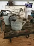 Old zinc watering can