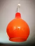 Orange glass pendant light