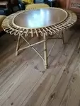 Oval rattan coffee table