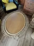 Oval rattan coffee table