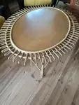 Oval rattan coffee table