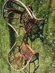 Pair of 1970s rattan garden armchairs