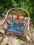 Pair of 1970s rattan garden armchairs