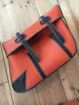 Pair of 60s orange saddlebags