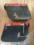 Pair of 60s orange saddlebags