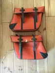 Pair of 60s orange saddlebags