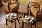 Pair of curved chairs