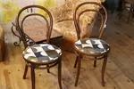 Pair of curved chairs